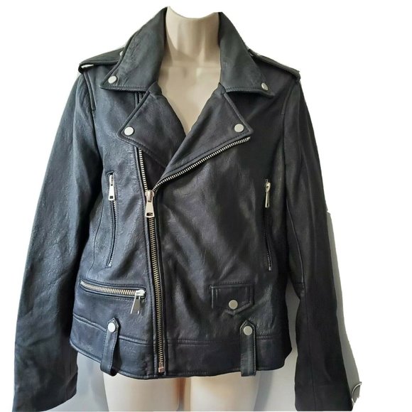 7 for all mankind leather moto jacket